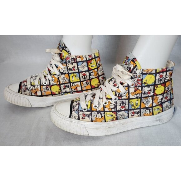VTG 1993 Looney Tunes Keds High Top Women's Sz 8 Shoes Y2K Sneakers Tweety Bugs - Picture 2 of 10